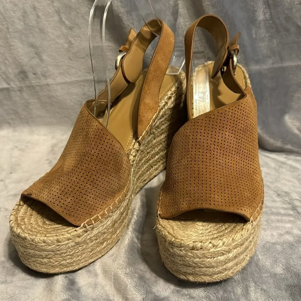 Marc Fisher Mlandela Suede and Raffia Platforms